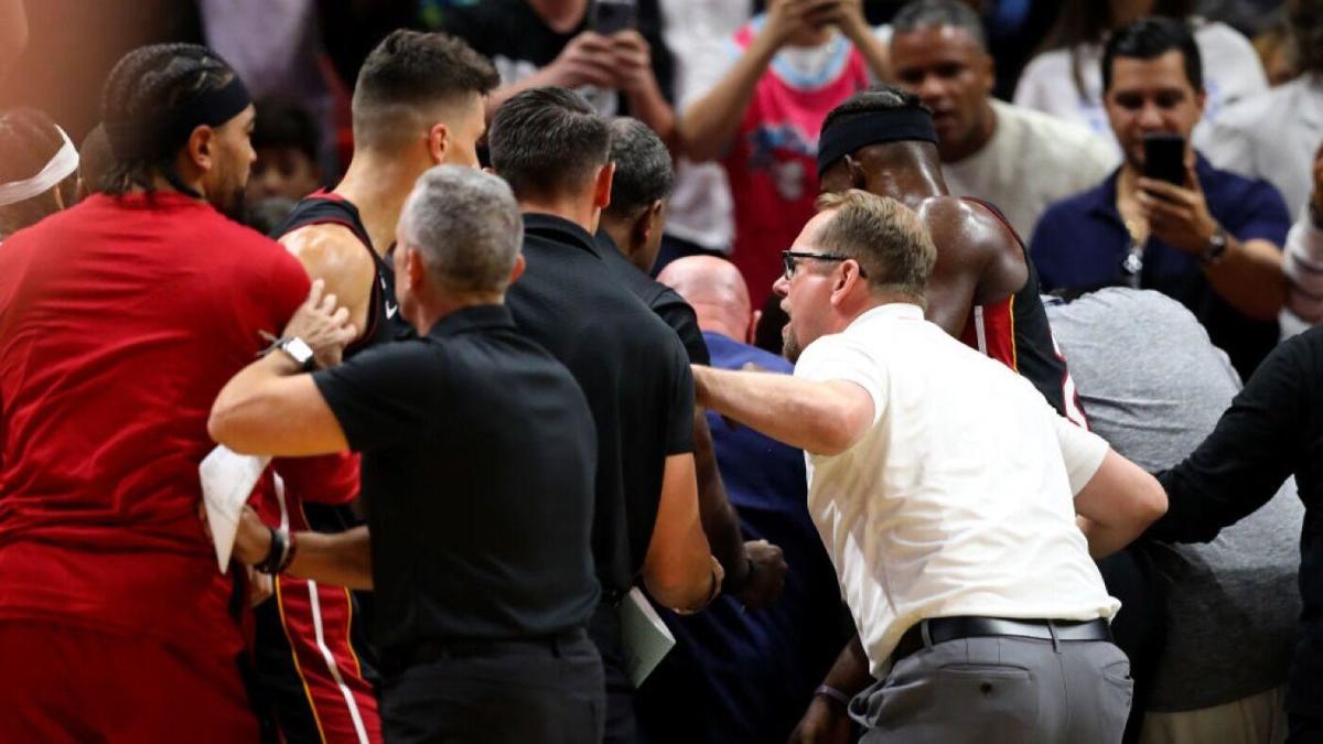 NBA - 热火队与猛龙队打架 迈阿密的卡莱布-马丁被禁赛一场，多伦多的克里斯蒂安-科洛科被罚款15000美元